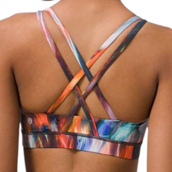 Lululemon Energy Bra Chroma Fusion Multi Print 6 Athletic Sports Top - Picture 8 of 8